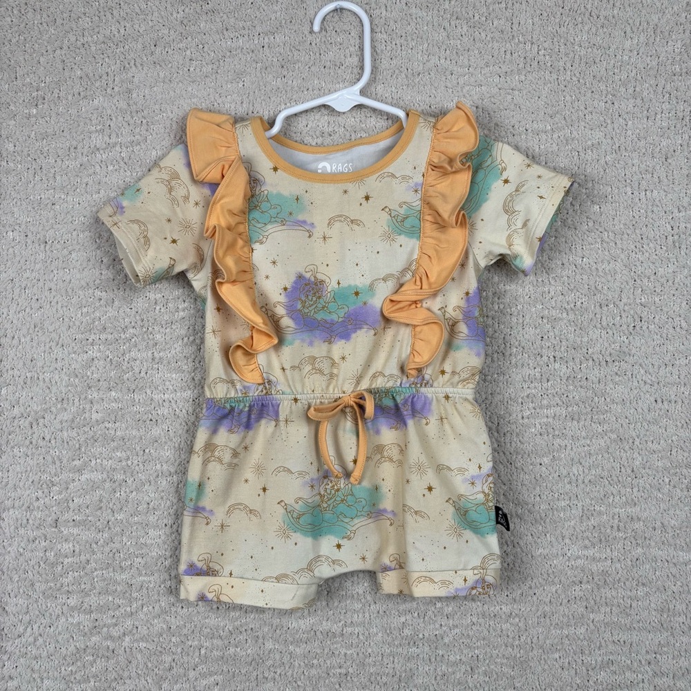 Rags to Raches x Disney Girls Romper 18-24M Yellow Alladin Princess Snagless